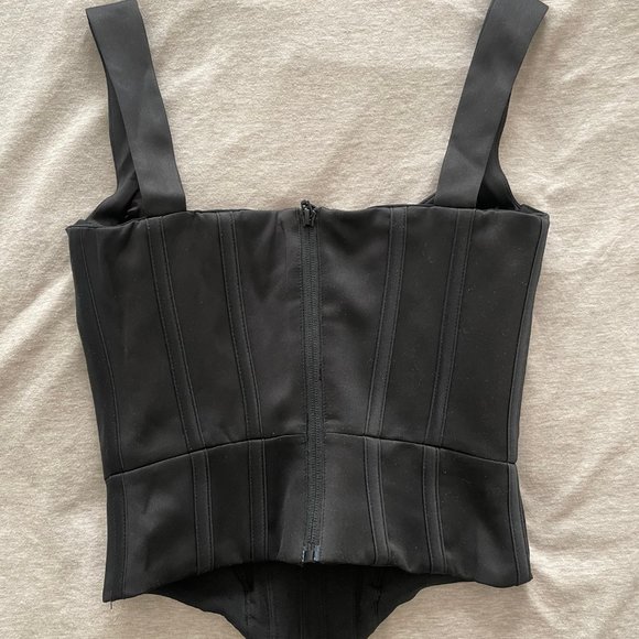 House of CB Liberty Black Satin Corset (Regular Cup A-C) - Picture 6 of 11